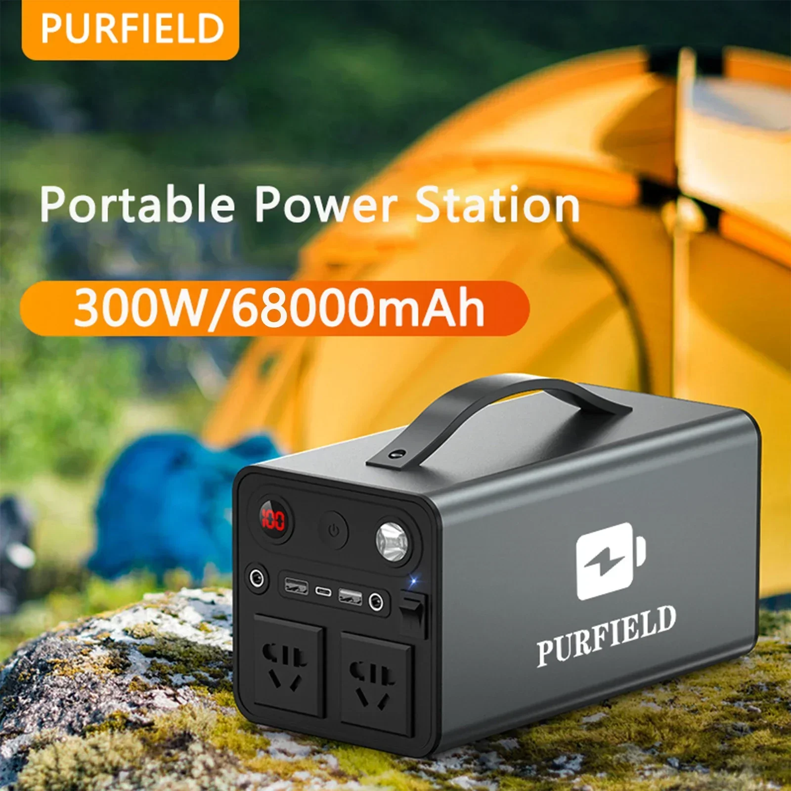 Ac Outdoor Power - PURFIELD الطاقة المحمولة 68000mAh 300W محطة