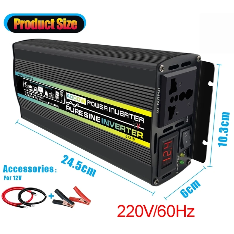 4000 واط موجة جيبية نقية سيارة - مراجعة Ac Outdoor Power وسعره