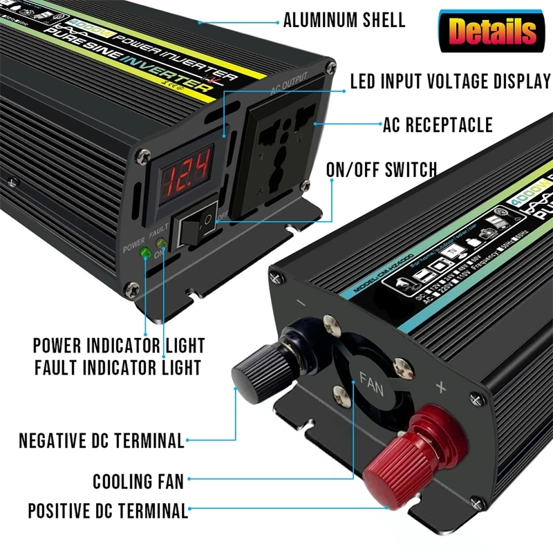 4000 واط موجة جيبية نقية سيارة - مراجعة Ac Outdoor Power وسعره