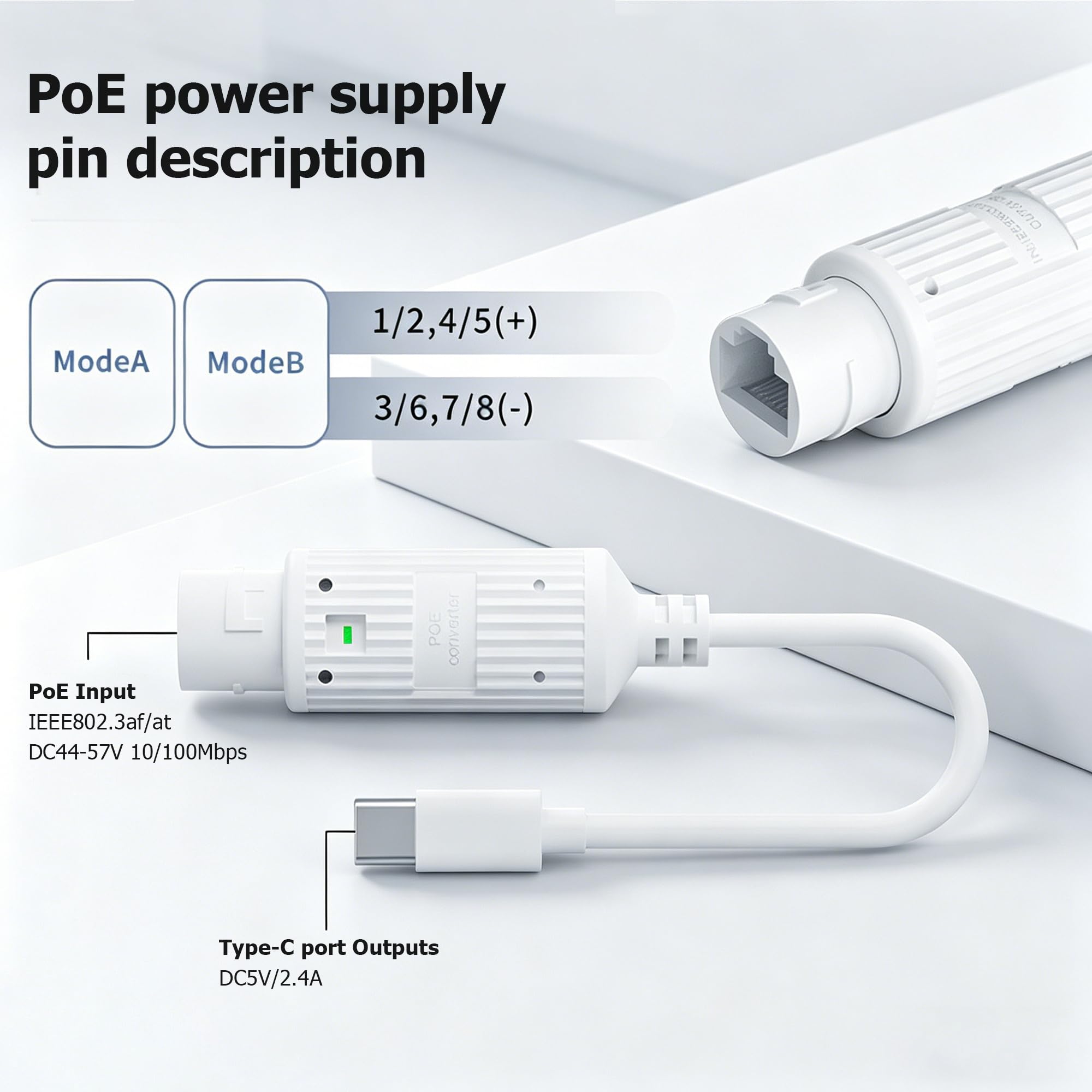 محول طاقة POE إلى USB-C مقاوم  - مراجعة Outdoor Power Adapter Usb C وسعره